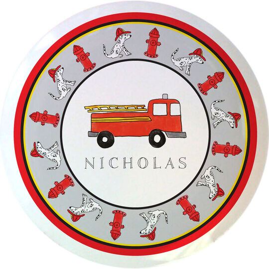 Firetruck Childen's Plate